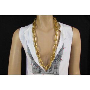 New Men Necklace Thick Streetwear Gold Fashion Metal Long Chain Urban Hip Hop